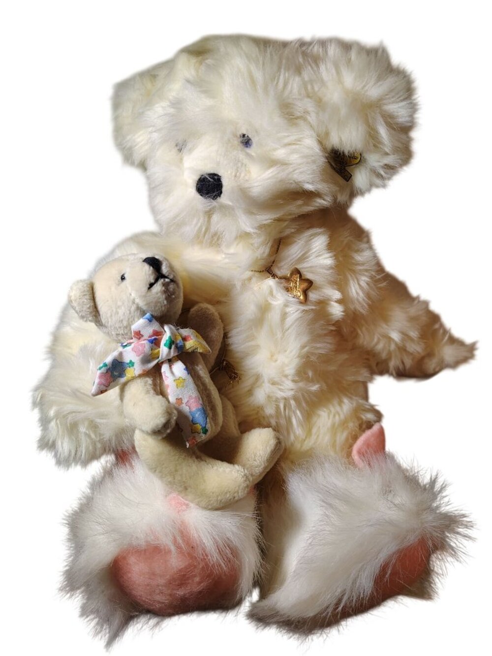 Vtg. Annette Funicello Bear Dream Keeper 12" Jointed Plush w/Stand Bunny Slipper